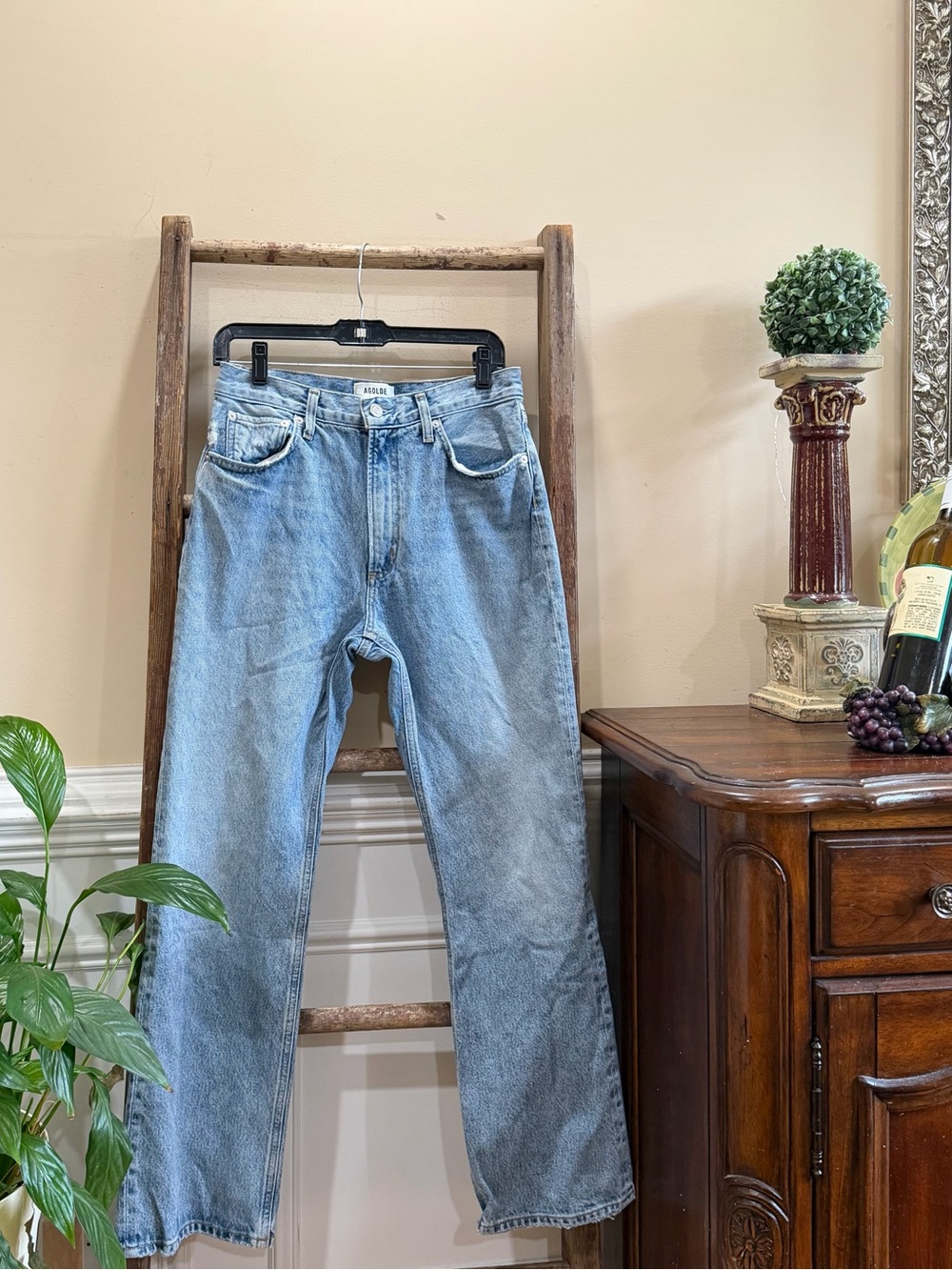Agolde Vintage Organic Cotton Light Wash Blue Jeans